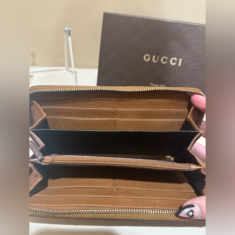 Gucci Long Zippy Tan Marrakech Leather Wallet w/GG Braid Tassels - Picture 10 of 13